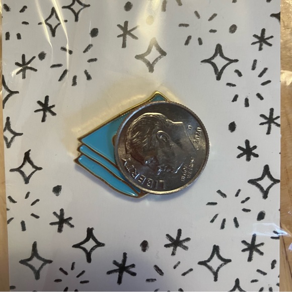 Good News Pin FREE IN BUNDLE Blue Newspaper Gold Accents AdamJK Gift Shop - Picture 2 of 4